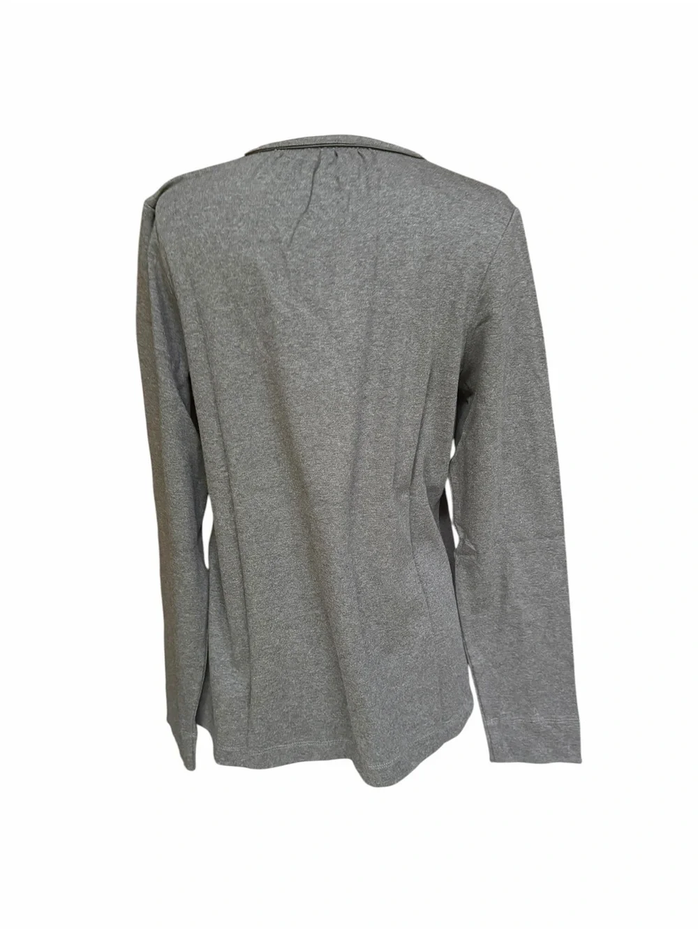 NWT Lands' End 100% Cotton Charcoal Heather‎ Knit Sleep Crew Top